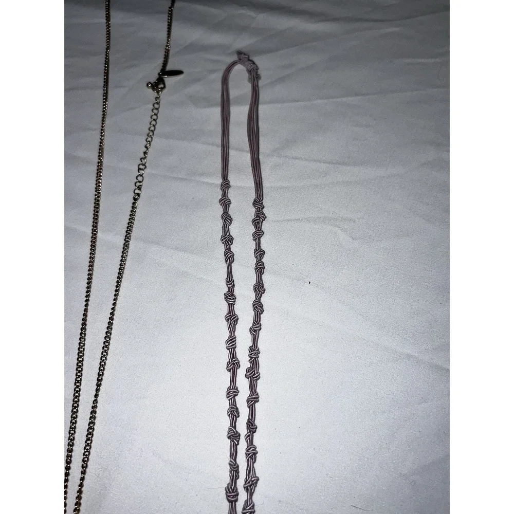 Set of 3 Statement Necklaces Lot Silver Gold Plated‎ Boho Ceramic Pendant Tassel